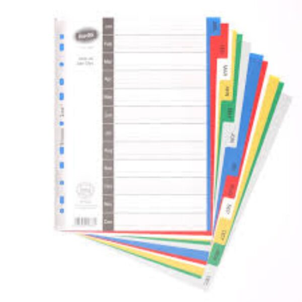 File Dividers Bantex Jan-Dec Bp10430
