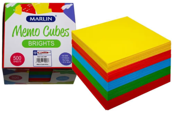 MEMO CUBE MARLIN BRIGHTS 500 SHEETS