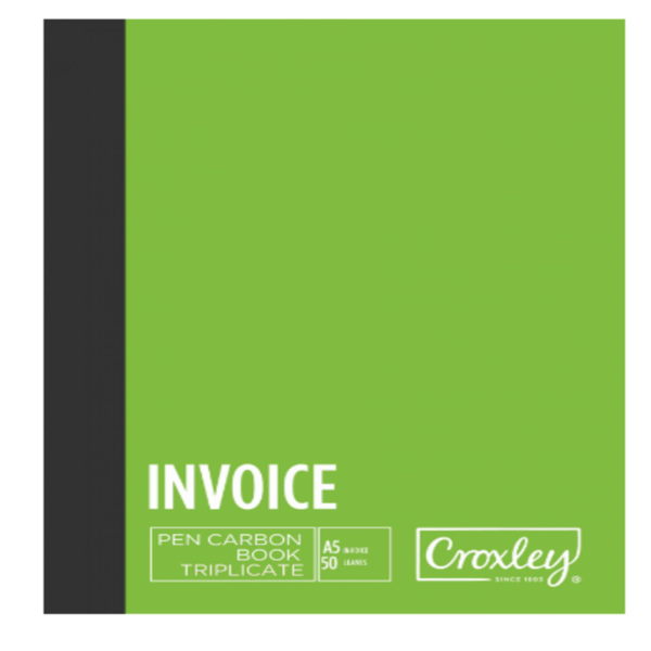 BOOK - TRIPLICATE CROXLEY INVOICE A5 JD66