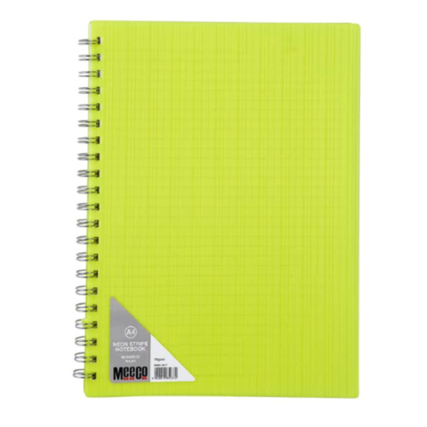 BOOK NOTE MEECO NEON STRIPED A4 80 SHT
