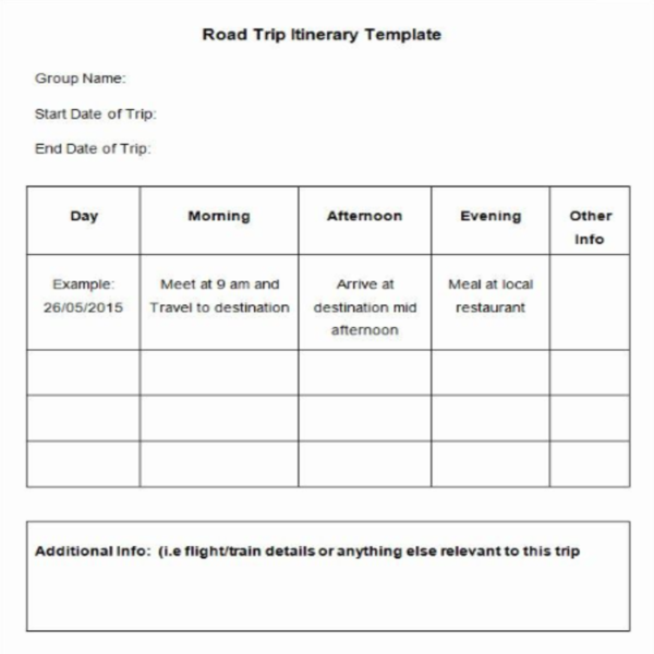 DOE - VEHICLE ITINERARY BOOK