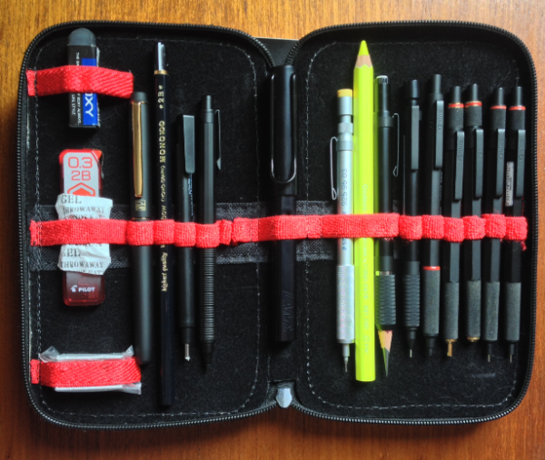 PENCILCASE SET ROTRING WITH PENCIL AND RUBBER